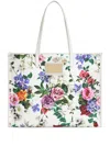 Dolce & Gabbana Flower Print Tote Bag In White