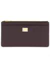 Dolce & Gabbana Big Card Holder "nameplate" In Bordeaux