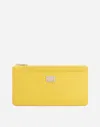 Dolce & Gabbana Portacarte Grande In Pelle Di Vitello Dauphine In Yellow