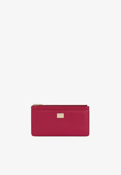 Dolce & Gabbana Large Cardholder In Dauphine Leather In Fuchsia