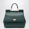 Dolce & Gabbana Large Dark Green Sicily Hand Bag In Blue