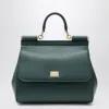 Dolce & Gabbana Large Dark Green Sicily Hand Bag In Blue