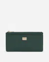 Dolce & Gabbana Bottle Green Leather Dauphine Card Holder In Green
