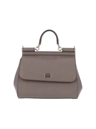 Dolce & Gabbana Large Handbag "sicily" In Taupe