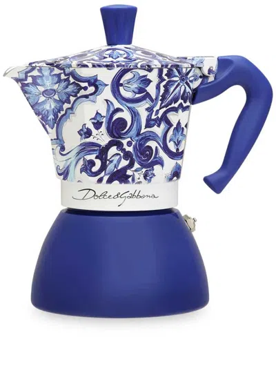 Dolce & Gabbana Large Induction Moka Pot For Bialetti In Blue