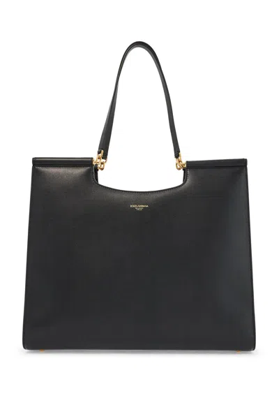 Dolce & Gabbana Siicily Large Shopping Bag In Black