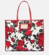 Dolce & Gabbana Large Leather-trimmed Canvas Shopper In Multicoloured