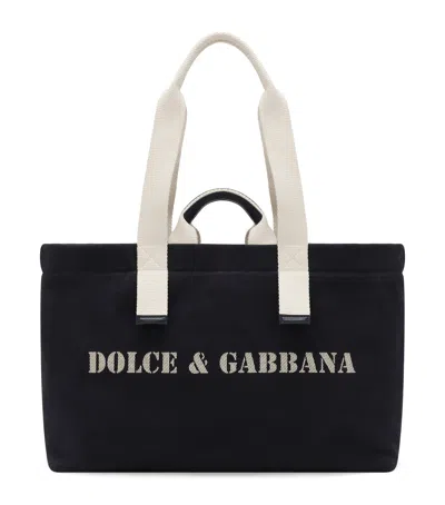 Dolce & Gabbana Schultertasche Aus Canvas In Schwarz