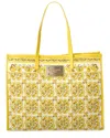 Dolce & Gabbana Yellow Majolica-print Canvas Large Tote Bag In Yellow