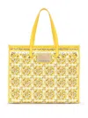 Dolce & Gabbana Yellow Majolica-print Canvas Large Tote Bag In Yellow