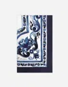 Dolce & Gabbana Majolica Printed Finished Edge Twill Scaf In Multicolor