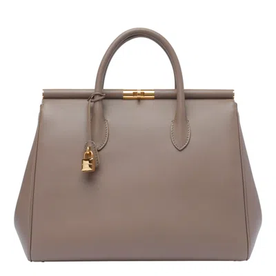 Dolce & Gabbana Large Marlene Handbag In Grey