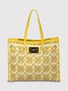 Dolce & Gabbana Yellow Majolica-print Canvas Large Tote Bag