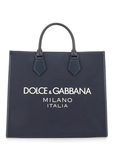 Dolce & Gabbana Spacious Tote Bag Detachable Strap In Blue