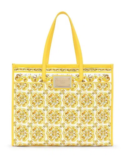 Dolce & Gabbana Large Shopping Tote Handbag Handbag In Yellow