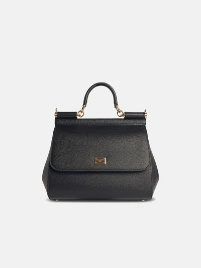Dolce & Gabbana Large 'sicily' Black Leather Bag