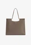Dolce & Gabbana Large Sicily Calf Leather Tote Bag In Gray