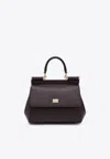 Dolce & Gabbana Large Wine-colored Sicily Hand Bag In Burgundy
