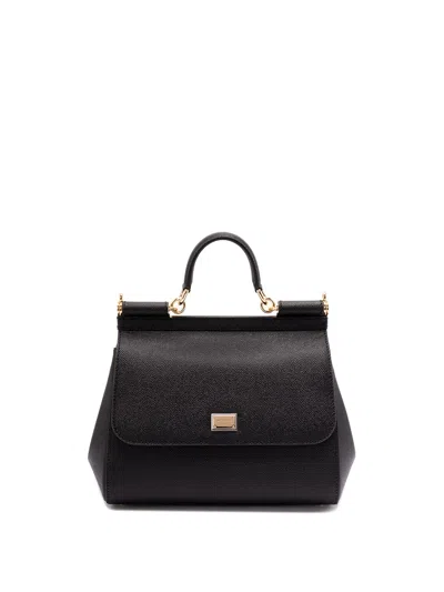 Dolce & Gabbana Large `sicily` Handbag In Black