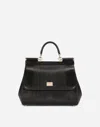 Dolce & Gabbana Medium Sicily Bag In Iguana-print Calfskin In Black
