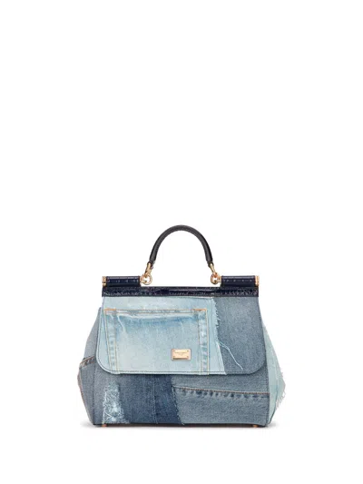 Dolce & Gabbana Large `sicily` Handbag In Blue