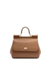 Dolce & Gabbana Medium Sicily Leather Top Handle Bag In Brown