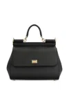 Dolce & Gabbana Black Handbag With Adjustable And Removable Shoulder Strap And Logo Plaque On The Front In Grained L In Black