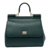 Dolce & Gabbana Large Dark Green Sicily Hand Bag In Blue
