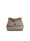 Dolce & Gabbana Large Sicily Handbag In Light Mud Calf Leather In Gray