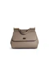 Dolce & Gabbana Large Sicily Handbag In Light Mud Calf Leather In Gray
