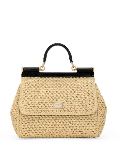 Dolce & Gabbana Large Sicily Handbag In Neutrals