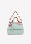 Dolce & Gabbana Medium Sicily Leather Bag In Blue