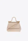 Dolce & Gabbana Large Sicily Logo Tag Crossbody Bag In Beige