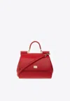 Dolce & Gabbana Large Sicily Top Handle Bag In Dauphine Leather In Red