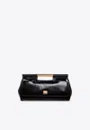Dolce & Gabbana Large Sicily Patent Leather Clutch Bag In Black