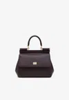 Dolce & Gabbana Large Wine-colored Sicily Hand Bag In Burgundy