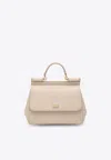Dolce & Gabbana Large Sicily Top Handle Bag In Dauphine Leather In Pink