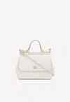 Dolce & Gabbana Women Sicily Medium Leather Handbag In White