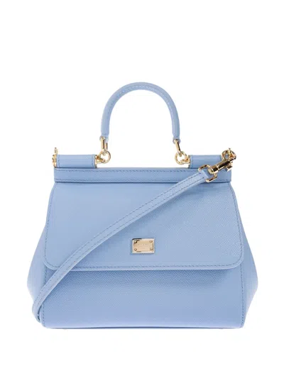 Dolce & Gabbana Large Sicily Top-handle Flap Tote Bag In Blue