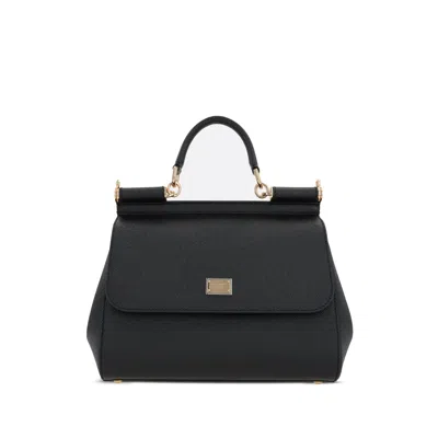 Dolce & Gabbana Large Sicily Tote Bag In Black