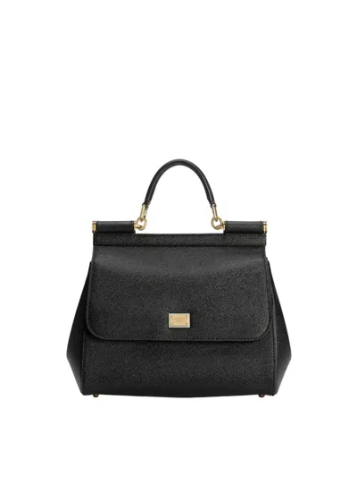 Dolce & Gabbana Large Sicily Tote Bag In Black