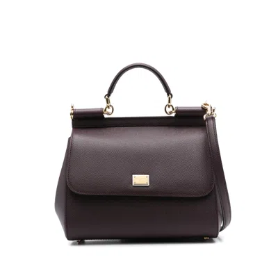 Dolce & Gabbana Large Sicily Tote Bag In Brown