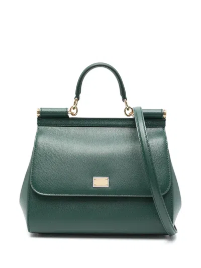 Dolce & Gabbana Large Sicily Tote Bag In Green
