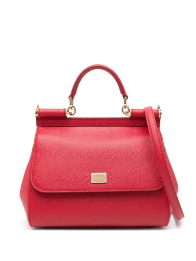 Dolce & Gabbana Large Sicily Tote Bag In Red