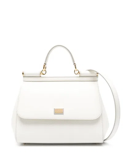 Dolce & Gabbana Large Sicily Tote Bag In White