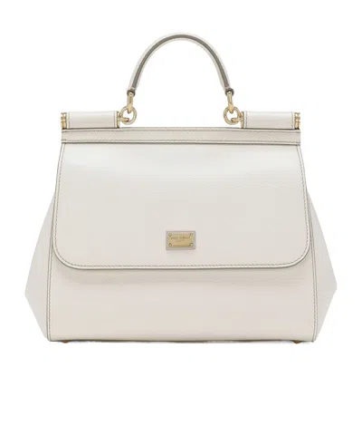 Dolce & Gabbana Large Sicily Tote Bag In White