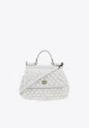 Dolce & Gabbana Large Sicily Woven-raffia Shoulder Bag In White