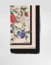Dolce & Gabbana Large Silk And Cashmere Scarf With Floral Print (140x140) In Print