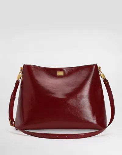 Dolce & Gabbana Large Vittoria Calfskin Shoulder Bag In Red
