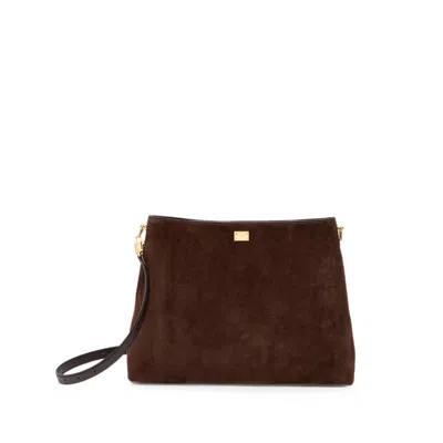 DOLCE & GABBANA LARGE VITTORIA SUEDE CROSS BODY BAG
